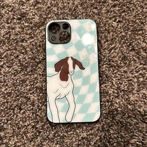Stylish goat-Themed Phone Case - Blue and Brown
